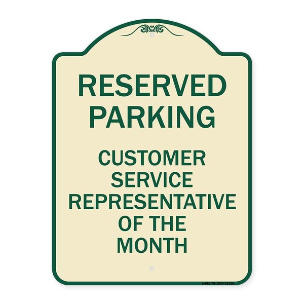 Signmission Reserved Parking Customer Service Representative of Month Aluminum Sign, 24" x 18", TG-1824-23136 A-DES-TG-1824-23136